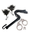 Bondage by Nasstoys Whip &amp; Cuff Set - Black