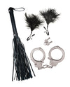 Bondage by Nasstoys Whip &amp; Cuff Set - Black