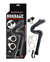 Bondage by Nasstoys Whip &amp; Cuff Set - Black