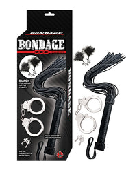 Bondage by Nasstoys Whip &amp; Cuff Set - Black