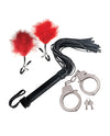 Bondage by Nasstoys Whip &amp; Cuff Set - Red