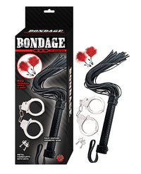 Bondage by Nasstoys Whip &amp; Cuff Set - Red