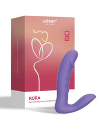 RORA App-Controlled Rotating G-Spot Vibrator &amp; Clitoral Stimulator - Purple