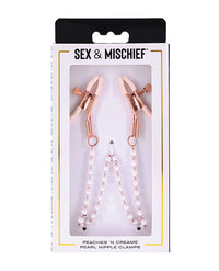 Sex &amp; Mischief Peaches &#039;n CreaMe Pearl Nipple Clamps