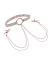 Sex &amp; Mischief Peaches &#039;n CreaMe Collar w/Nipple Clamps