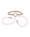 Sex &amp; Mischief Peaches &#039;n CreaMe Collar w/Nipple Clamps