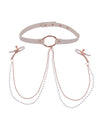 Sex &amp; Mischief Peaches &#039;n CreaMe Collar w/Nipple Clamps