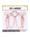 Sex &amp; Mischief Peaches &#039;n CreaMe Collar w/Nipple Clamps