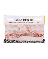 Sex &amp; Mischief Peaches &#039;n CreaMe Fur Collar &amp; Leash