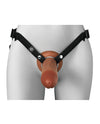 Fantasy X-Tensions Elite 8&quot; Silicone Hollow Strap-on w/Harness - Brown