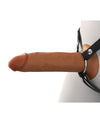 Fantasy X-Tensions Elite 8&quot; Silicone Hollow Strap-on w/Harness - Brown