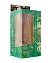 Shaft Flexskin Liquid Silicone 8.5" Vibrating Side Curve Dong w/Balls - Pine