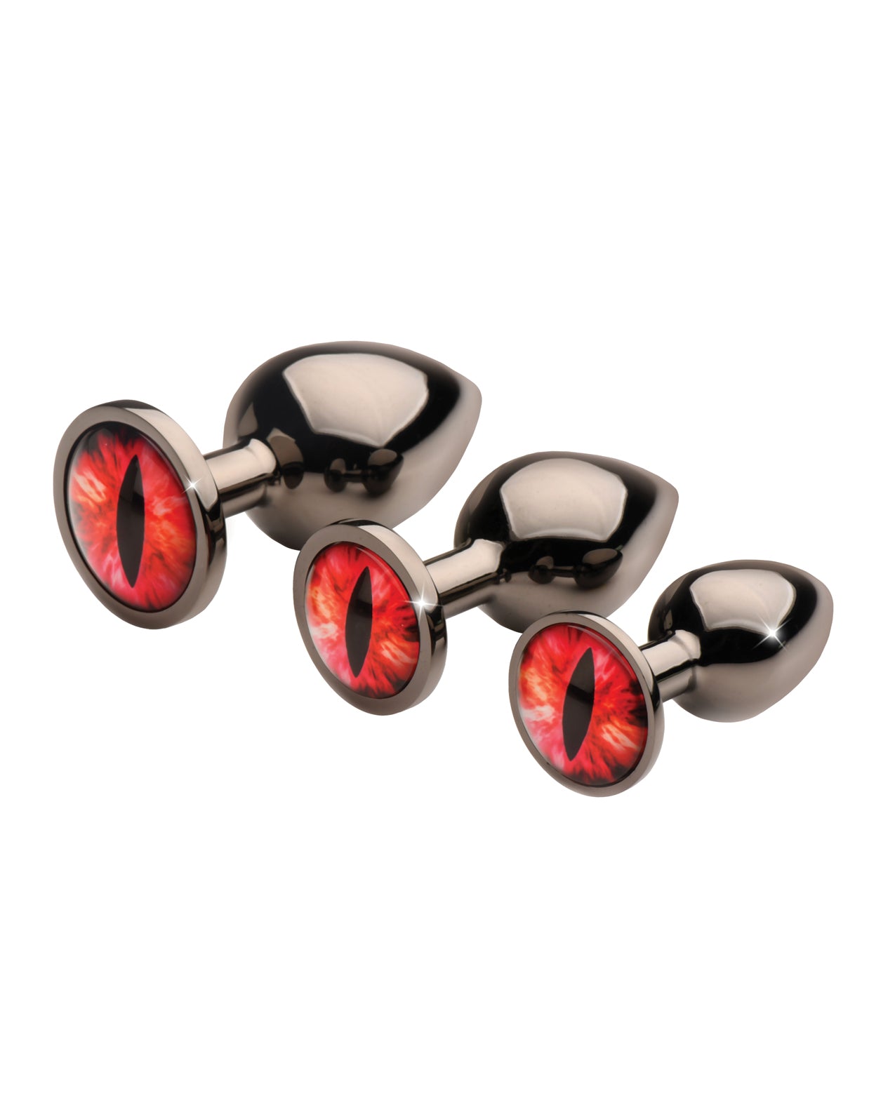 Creature Cocks - Sinister Eyes Red Eye Metal Butt Plug Set