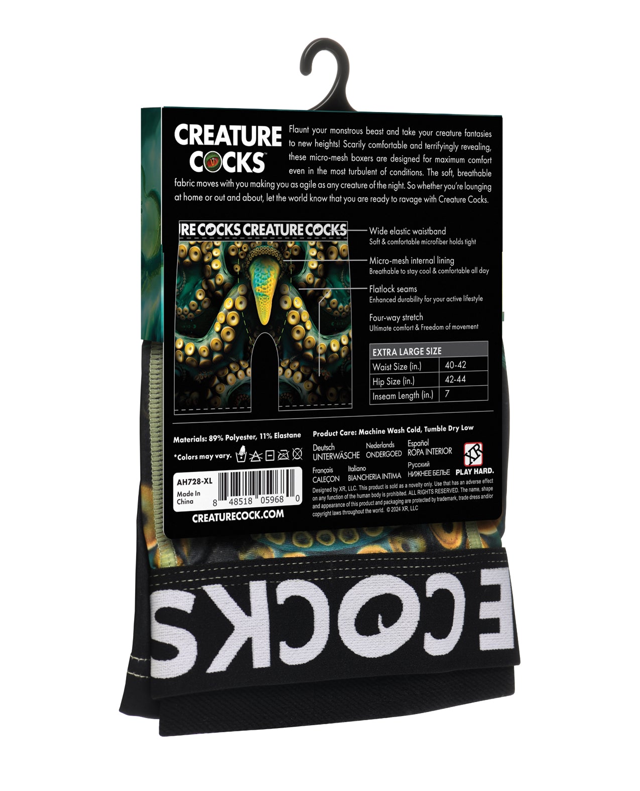Creature Cocks - Creature Wear Monstropus Tentacled Monster Boxer Shorts - XL