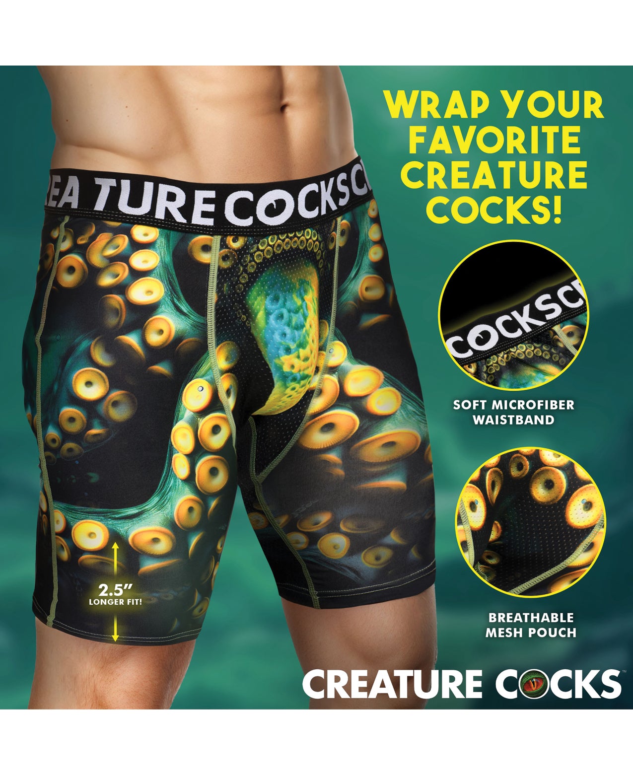 Creature Cocks - Creature Wear Monstropus Tentacled Monster Boxer Shorts - SM