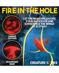 Creature Cocks Dragonspawn Silicone Butt Plug Medium - Black/Red