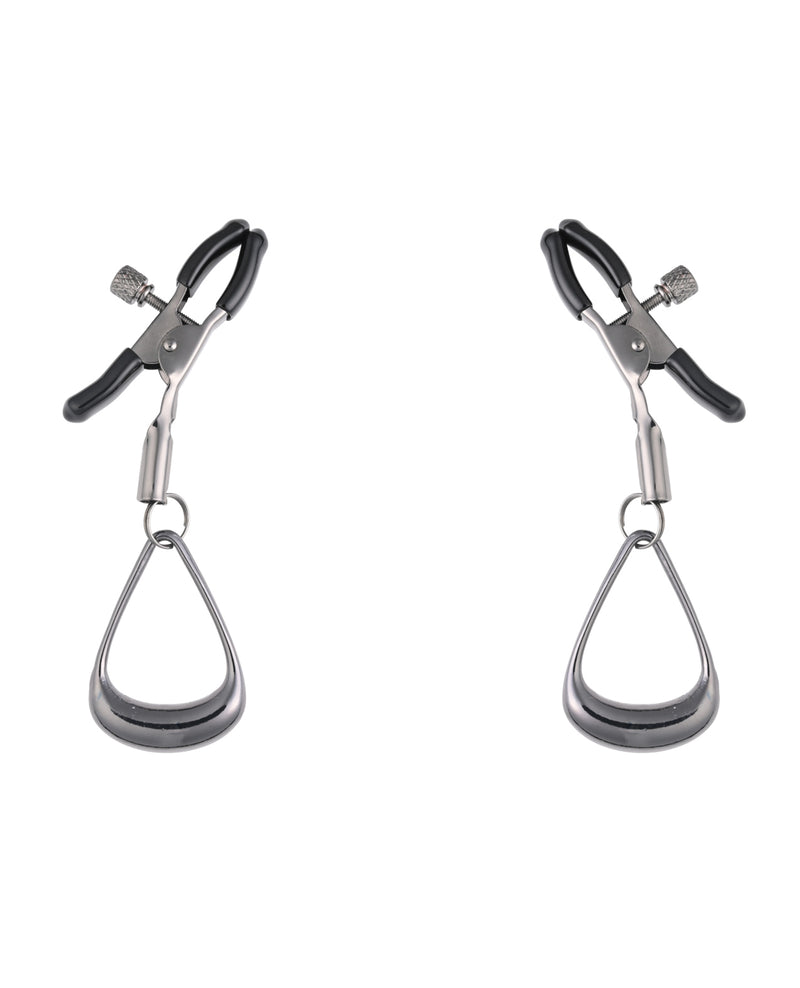 Sportsheets Velvet Noir Tuggable Nipple Clamps - Black