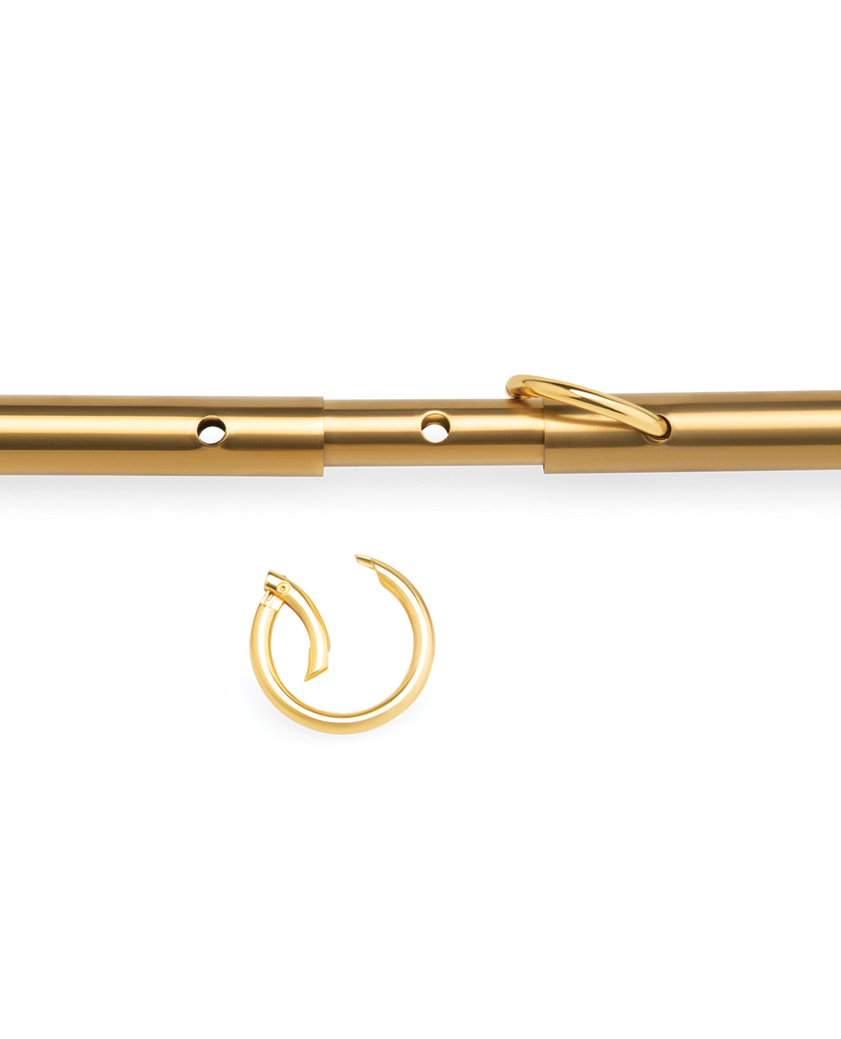 Lux Fetish Solid Gold Expandable Spreader Bar Set w/Detachable Leatherette Cuffs