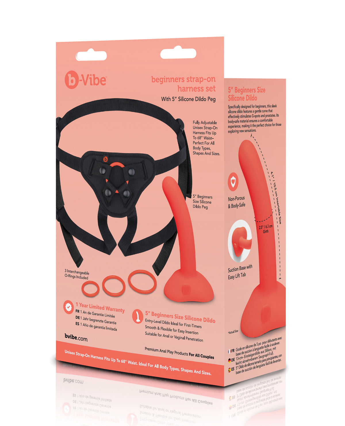 b-Vibe Beginner's Strap-On Harness Set - With 5 Silicone Dildo Peg
