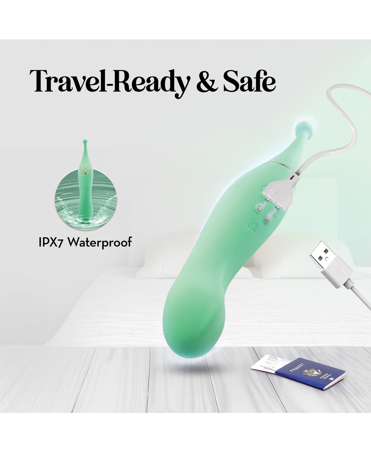 Blush Stella 7 Inch Dual-Ended Clitoral G-Spot Vibrating Wand With Precision Stimulation - Green