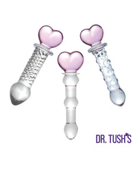 Dr. Tush's Hearts of Pleasure Collection Anal Plug Set - Glass