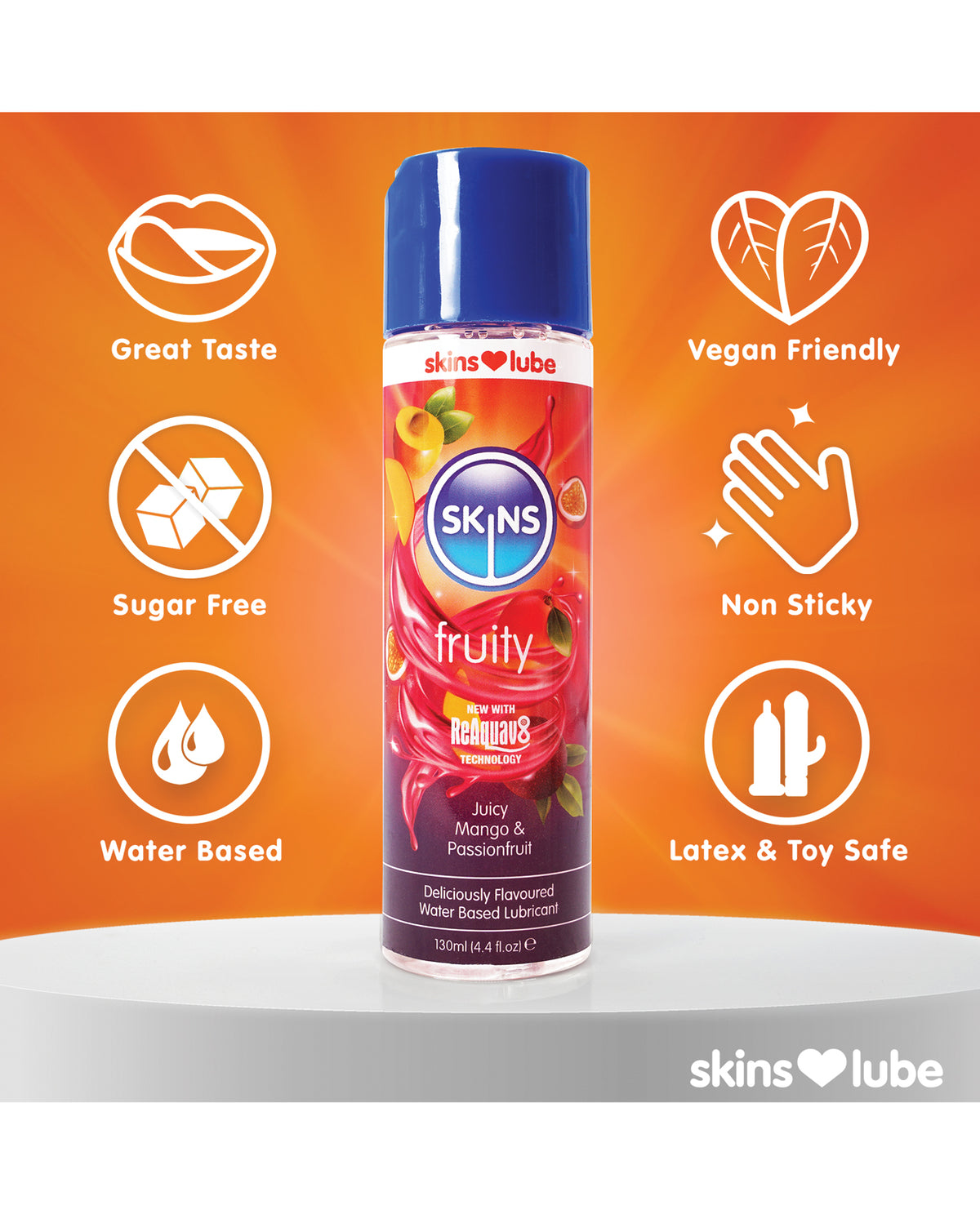 Skins Water Based Lubricant - 4.4 oz Mango & Passion Fruit