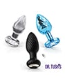Dr. Tush's Venture Collection Anal Plug Set Small - Glass, Metal, Silicone