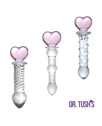 Dr. Tush's Hearts of Pleasure Collection Anal Plug Set - Glass