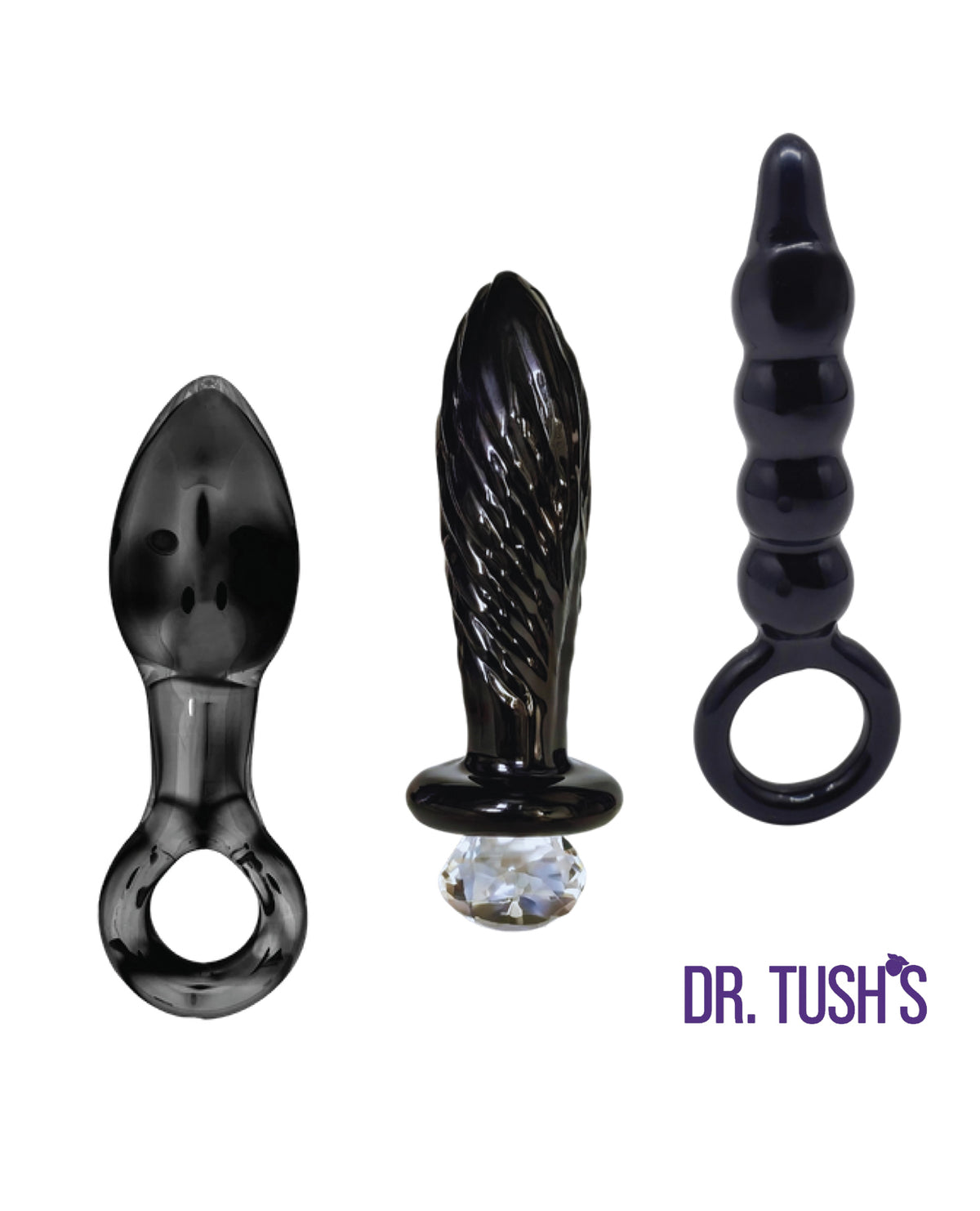 Dr. Tushs Dark Curiosity Collection Anal Plug Set - Glass
