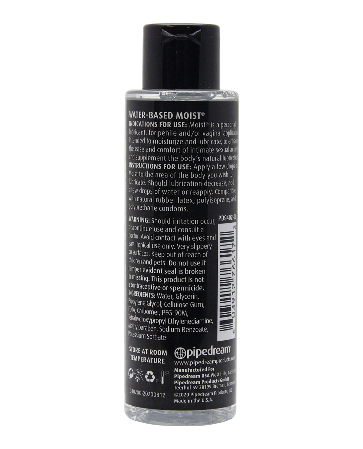 Moist Backdoor Formula Water-Based Personal Lubricant - 4.4 oz
