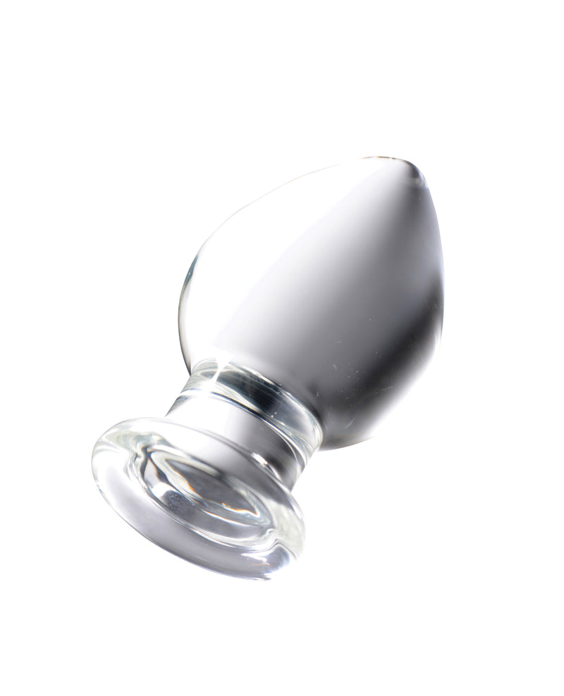 Prisms Erotic Glass Molten Wide Glass Butt Plug - Clear