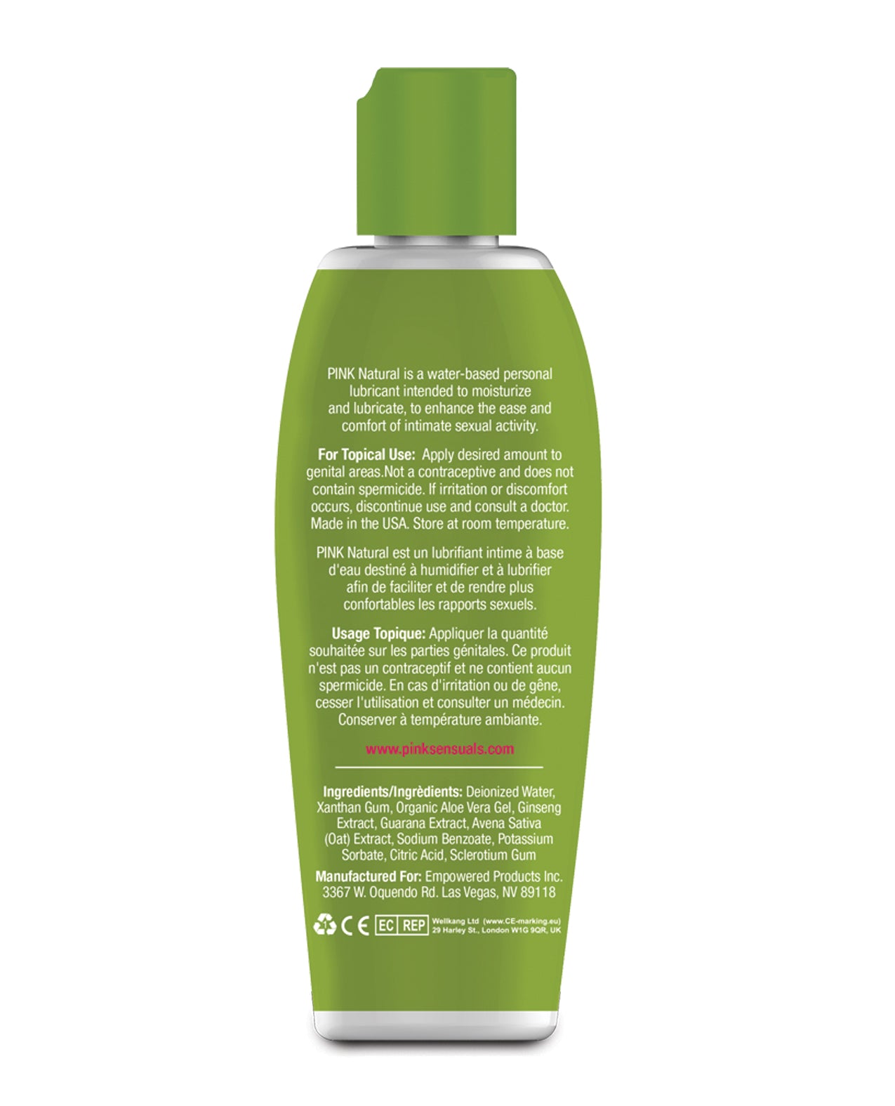 Pink Natural Water Based Lubricant for Women - 4.7 oz