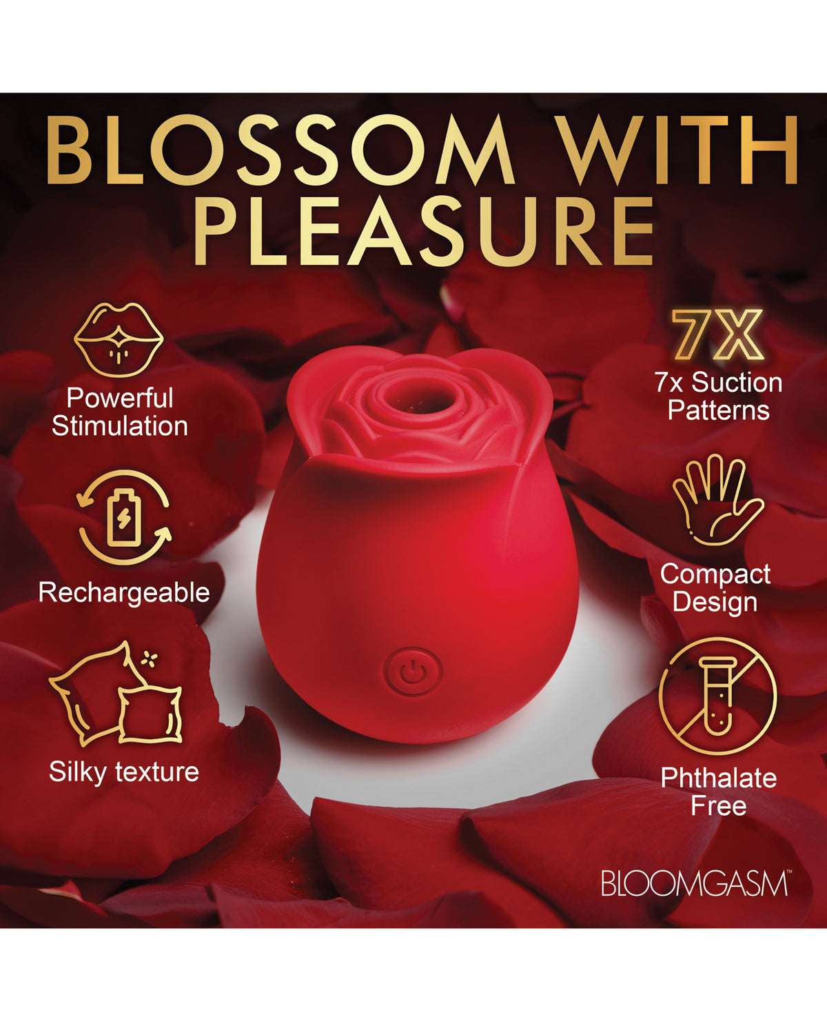 Bloomgasm The Perfect Rose Clitoral Stimulator - Red