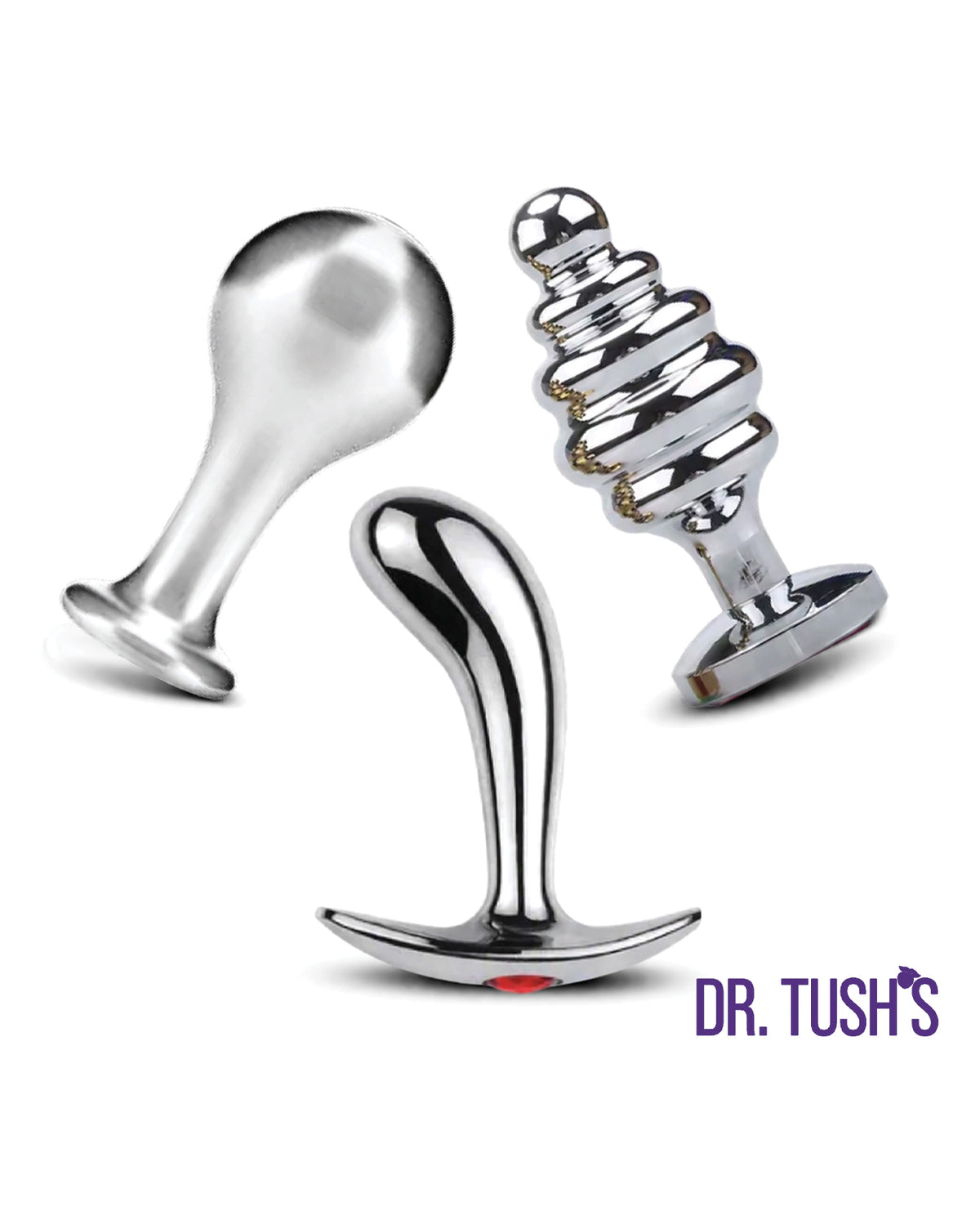 Dr. Tush's Tools of Temptation Small Anal Plug Set - Metal