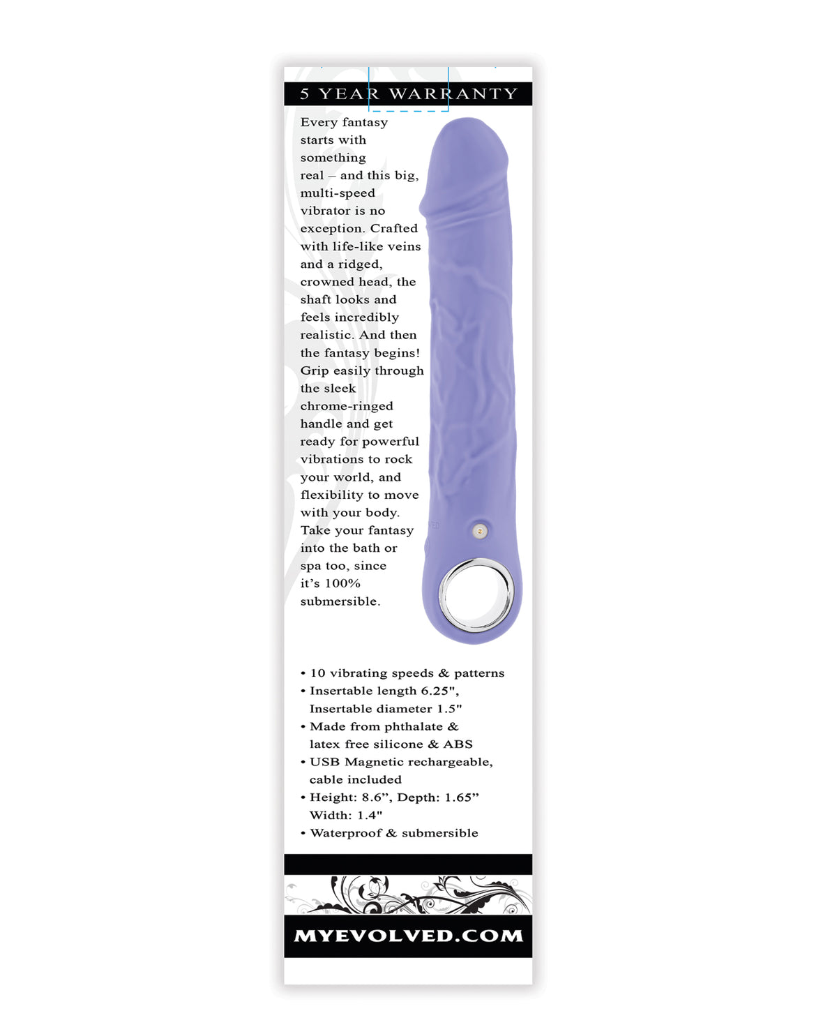 Evolved Large Purple Fantasy 9.5" - Purple