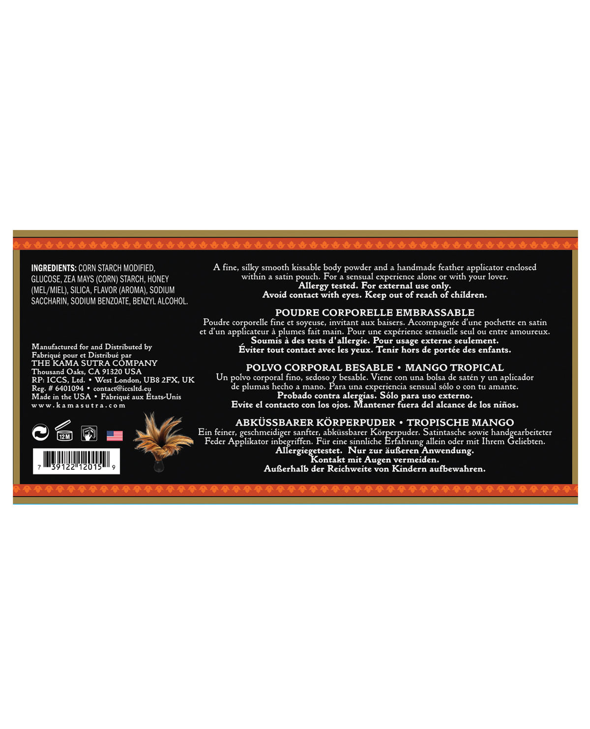 Kama Sutra Honey Dust - 6 oz Tropical Mango