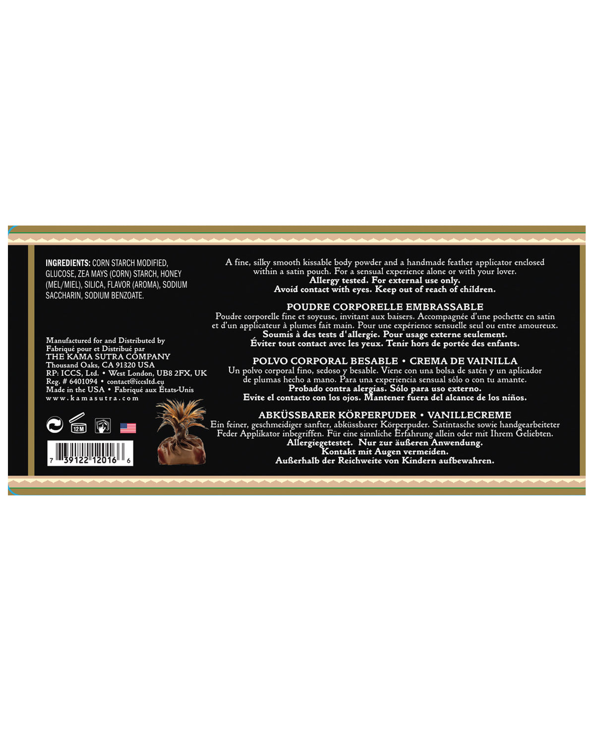 Kama Sutra Honey Dust - 6 oz Vanilla Creme