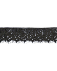Shots Ouch Black & White Lace Mask w/Elastic Straps - Black