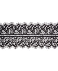 Shots Ouch Black & White Lace Mask w/Elastic Straps - Black