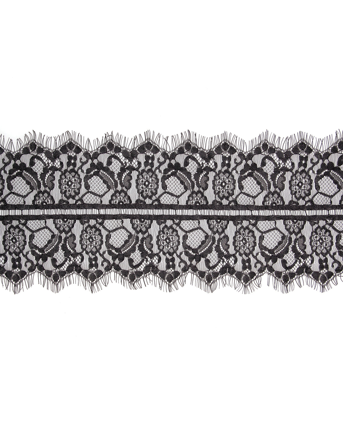 Shots Ouch Black & White Lace Mask w/Elastic Straps - Black