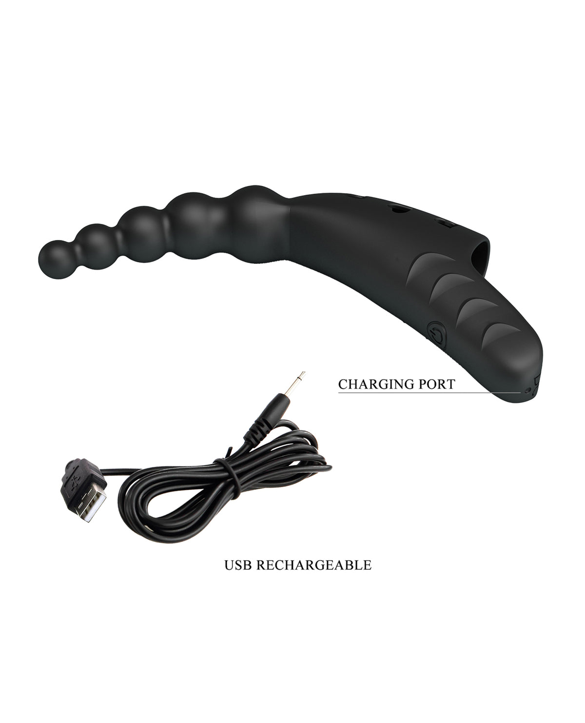 Pretty Love Jordin Beaded Finger Vibe - Black