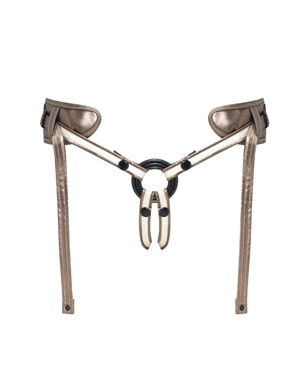 Strap On Me Leatherette Desirous Harness - O/S Metallic Bronze