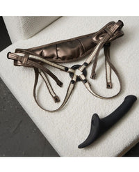 Strap On Me Leatherette Desirous Harness - O/S Metallic Bronze