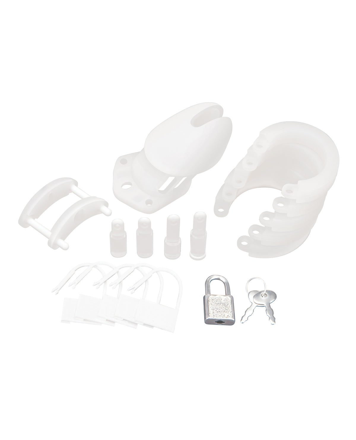 Blue Line Silicone Chastity Cage - White