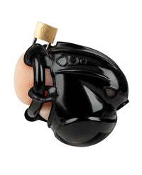 Full Restraint Silicone Cock & Balls Chastity Device - 100% Coverage Black