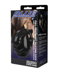 Full Restraint Silicone Cock & Balls Chastity Device - 100% Coverage Black