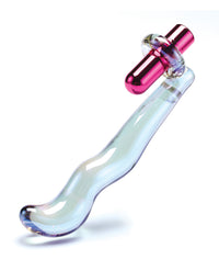 Cristal Twilight Glow Glass Dildo w/Clitoral Vibrator