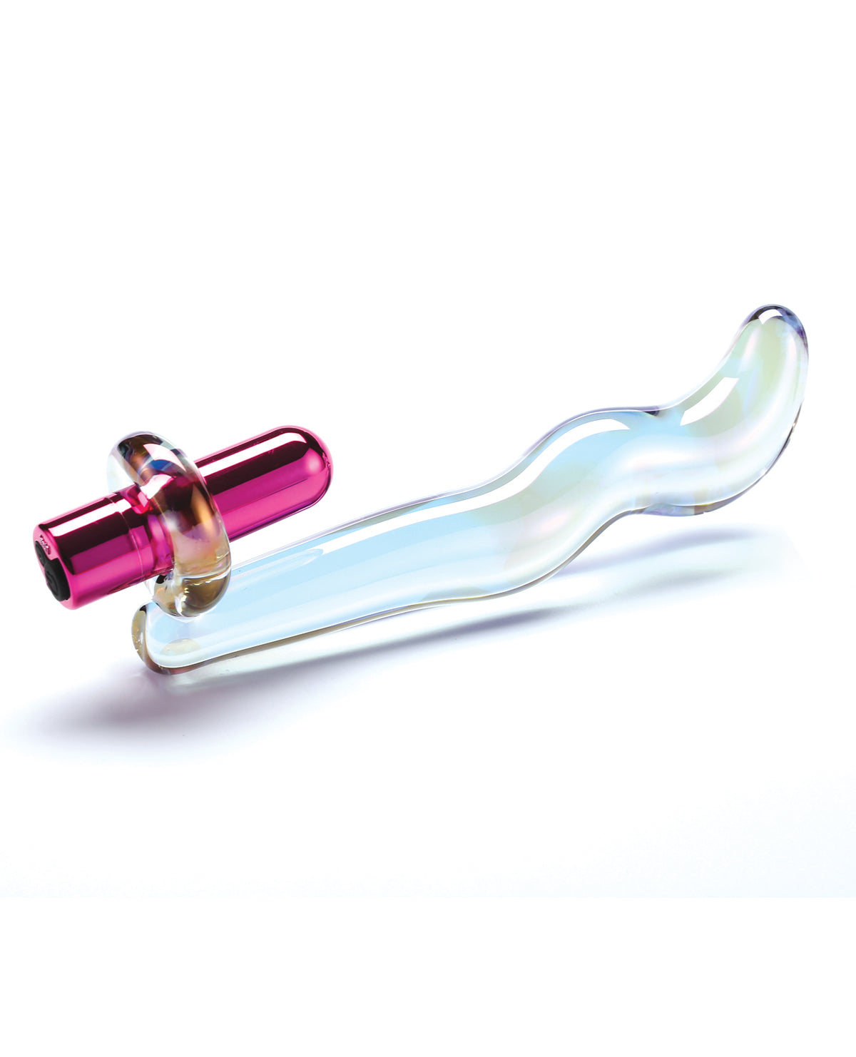Cristal Twilight Glow Glass Dildo w/Clitoral Vibrator