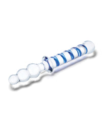 Glas 10" Twister Dual Ended Dildo - Blue