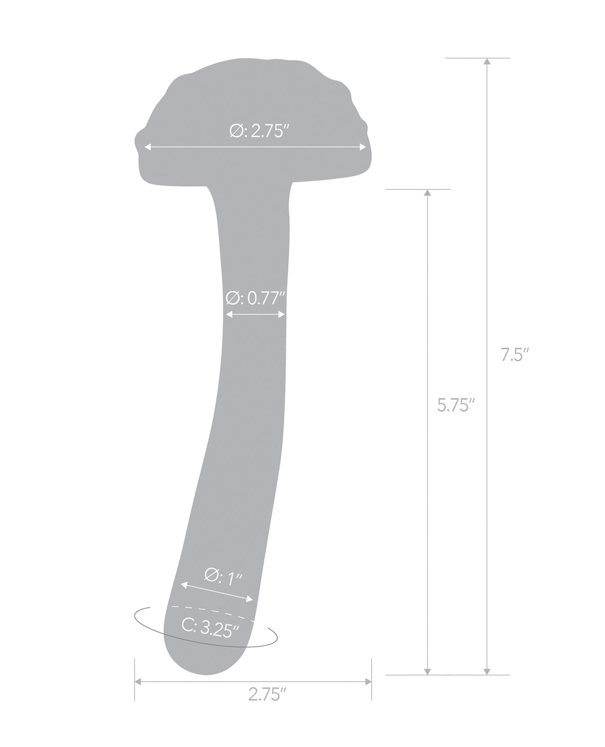 Glas 7.5" Magic Mushroom Dildo